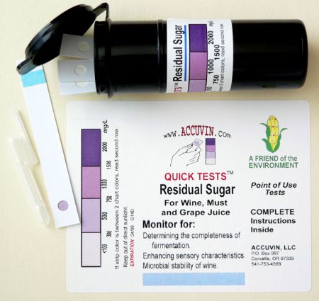 (image for) Quick Test Kit, Residual Sugar, Range 100 - 2000mg/L, 20 Tests